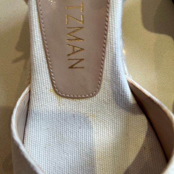 Stuart Weitzman Cream Espadrilles with Ankle Strap and Gold Accents - Picture 11 of 11